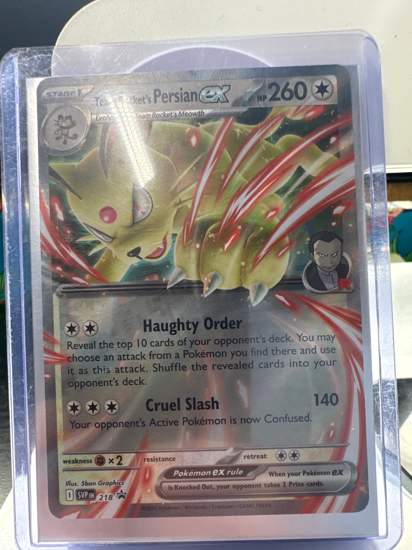 Team Rocket’s Persian ex – Pokémon TCG SVP Black Star Promo #218